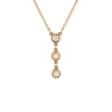 Tiffany & Co. Elsa Peretti Diamonds By The Yard Drop Pendant Necklace 18K Rose Gold and Diamonds