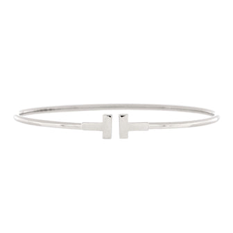 Tiffany & Co. T Wire Bracelet 18K White Gold Narrow