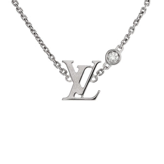 Louis Vuitton Idylle Blossom LV Pendant Necklace 18K White Gold with Diamond