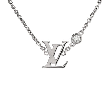 Louis Vuitton Idylle Blossom LV Pendant Necklace 18K White Gold with Diamond