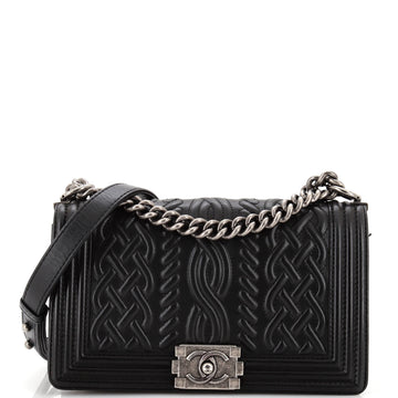 Chanel Paris-Edinburgh Boy Flap Bag Celtic Knot Embossed Calfskin Old Medium