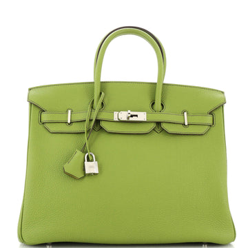 Hermes Birkin Handbag Green Togo with Palladium Hardware 35