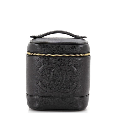 Chanel Vintage Timeless Cosmetic Case Caviar Tall