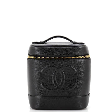 Chanel Vintage Timeless Cosmetic Case Caviar Tall