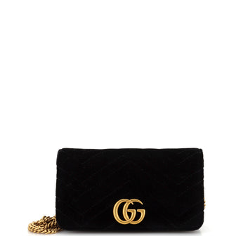 Gucci GG Marmont Chain Flap Bag Matelasse Velvet Mini