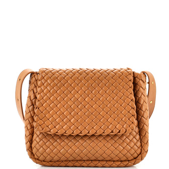 Bottega Veneta Cobble Flap Shoulder Bag Padded Intrecciato Leather Small