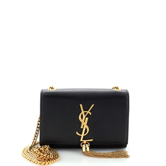 Saint Laurent Classic Monogram Tassel Crossbody Bag Leather Small