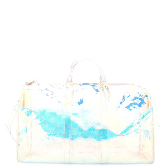 Louis Vuitton Keepall Bandouliere Bag Limited Edition Monogram Prism PVC 50