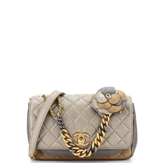 Chanel Private Affair Camellia Flap Bag Quilted Lambskin Medium
