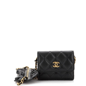Chanel Romance Clutch With Chain Quilted Lambskin Mini