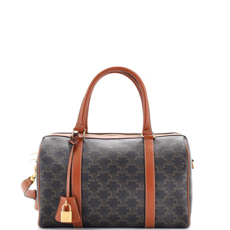 Celine Boston Bag Triomphe Coated Canvas Medium