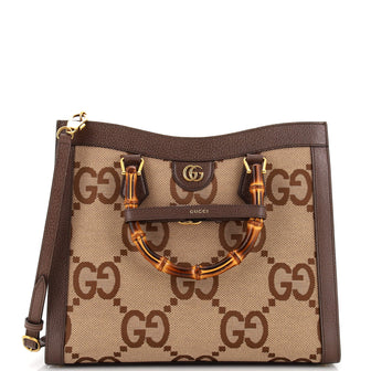 Gucci Diana NM Bamboo Handle Tote Jumbo GG Canvas Medium