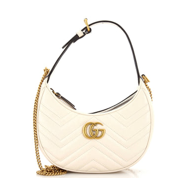 Gucci GG Marmont Half Moon Hobo Leather Mini