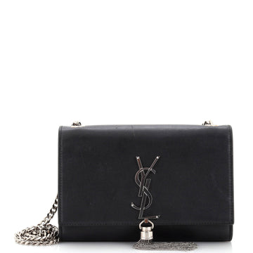 Saint Laurent Classic Monogram Tassel Crossbody Bag Leather Small