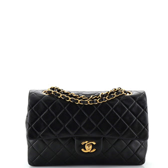 Chanel Vintage Classic Double Flap Bag Quilted Lambskin Medium