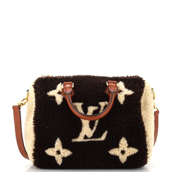 Louis Vuitton Speedy Bandouliere Bag Monogram Giant Teddy Fleece 25