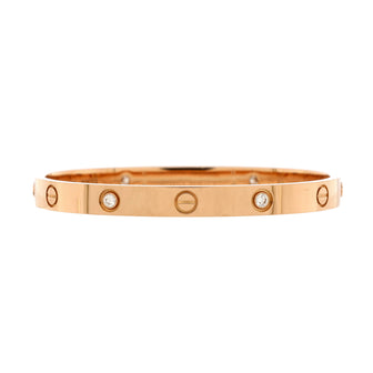 Cartier Love 4 Diamond Bracelet 18K Rose Gold with Diamonds