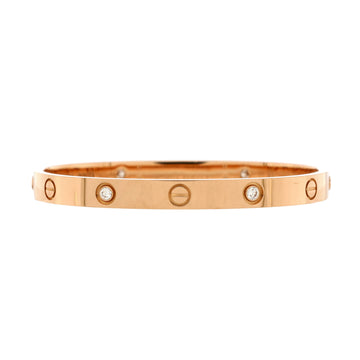 Cartier Love 4 Diamond Bracelet 18K Rose Gold with Diamonds