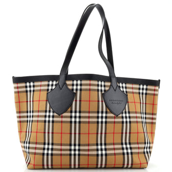 Burberry Reversible Giant Tote Vintage Check Canvas Medium