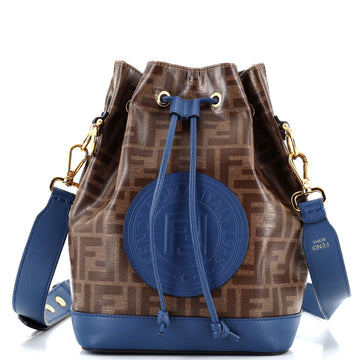 Fendi Mon Tresor Bucket Bag Zucca Coated Canvas Small