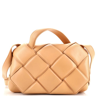 Bottega Veneta Top Handle Shoulder Bag Padded Maxi Intrecciato Leather