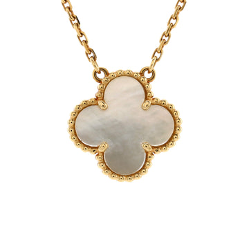 Van Cleef & Arpels Vintage Alhambra Pendant Necklace 18K Yellow Gold and Mother of Pearl