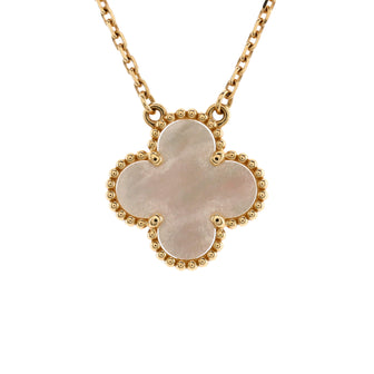 Van Cleef & Arpels Vintage Alhambra Pendant Necklace 18K Yellow Gold and Mother of Pearl