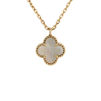 Van Cleef & Arpels Sweet Alhambra Pendant Necklace 18K Yellow Gold and Mother of Pearl