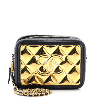 Chanel CC Zip Around Clutch with Chain Quilted Metal and Lambskin Small