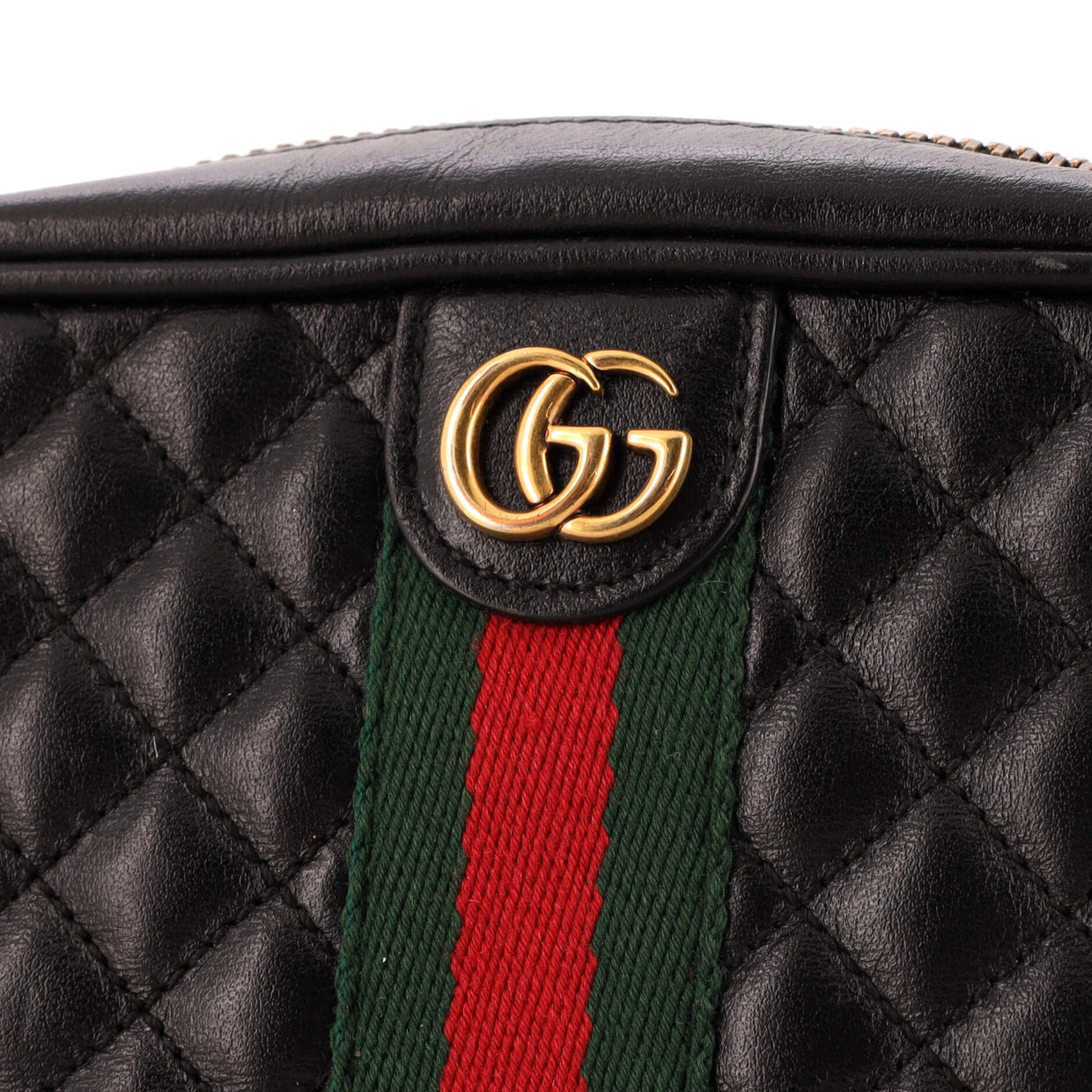 Gucci Trapuntata Camera Bag Quilted Leather Mini Black 2734171
