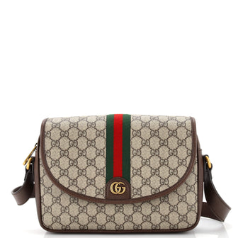 Gucci Ophidia Flap Shoulder Bag GG Coated Canvas Mini