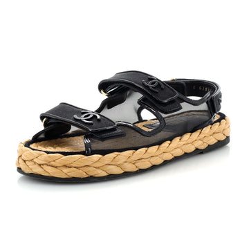 Chanel Women's Velcro Espadrille Dad Sandals Mesh