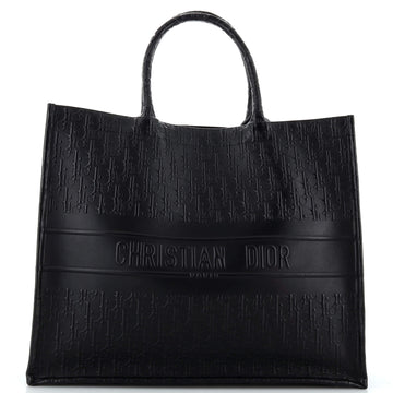 Christian Dior Book Tote Oblique Embossed Calfskin Large