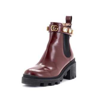 Gucci Women's Trip Boots Embellished Leather