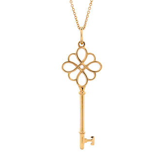 Tiffany & Co. Knot Key Pendant Necklace 18K Rose Gold