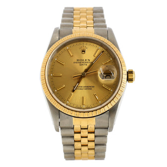 Oyster Perpetual Date Automatic Watch Stainless Steel and Yellow Gold 34