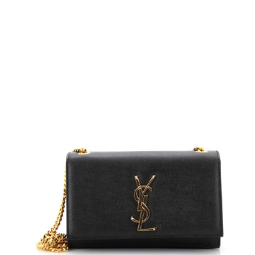 Saint Laurent Classic Monogram Crossbody Bag Grainy Leather Small