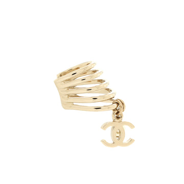 Chanel Single CC Ear Cuff Earring Earrings Metal with Faux Pearl