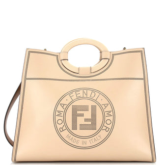Fendi Runaway Shopper Tote Perforated Leather Medium