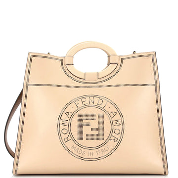Fendi Runaway Shopper Tote Perforated Leather Medium