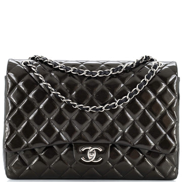Chanel Classic Double Flap Bag Quilted Patent Maxi