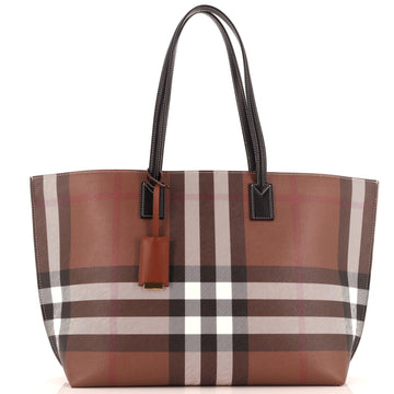 Burberry Open Tote Check E-Canvas Large
