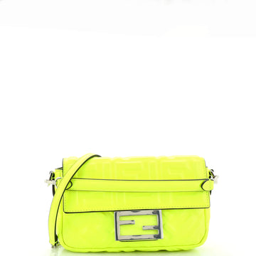 Fendi Baguette NM Bag Zucca Embossed Leather Mini