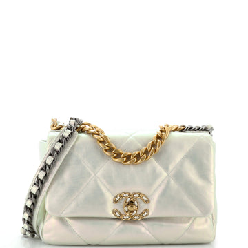 Chanel 19 Flap Bag Quilted Iridescent Calfskin Medium