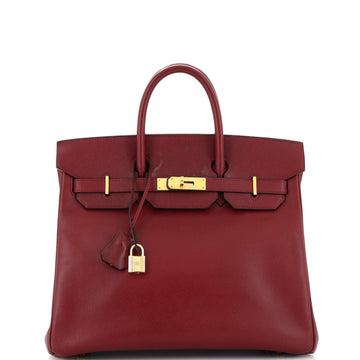 Hermes HAC Birkin Bag Red Courchevel with Gold Hardware 32