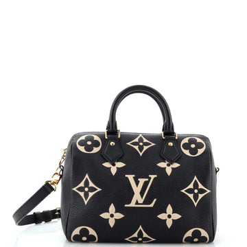 Louis Vuitton Speedy Bandouliere Bag Bicolor Monogram Empreinte Giant 25