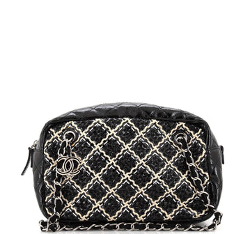 Chanel Camera Case Bag Woven Stitch Patent Small