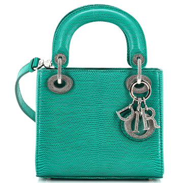 Christian Dior Lady Dior Bag Lizard with Crystal Charms Mini