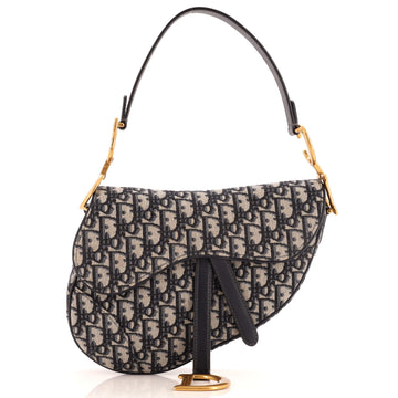 Christian Dior Saddle Handbag Oblique Canvas Medium