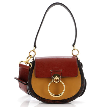 Tess Bag Leather and Lizard Embossed Leather Small